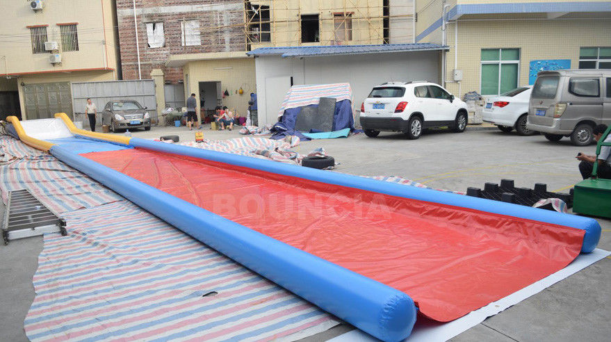 27m Long Air Sealed Inflatable Water Slides For Lakeside / Inflatable Slip N Slide